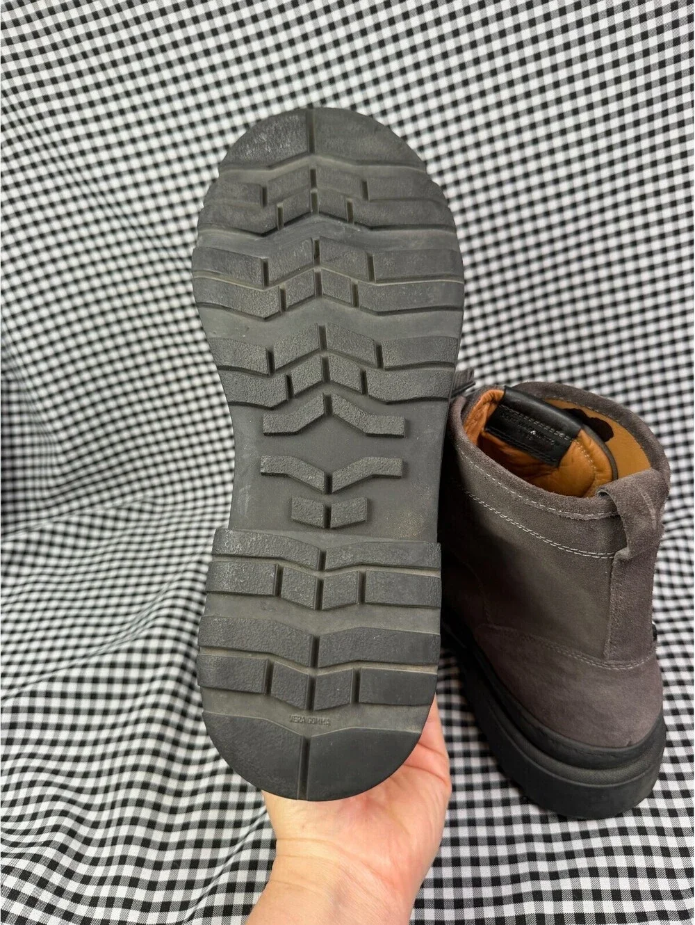 Allen Edmonds Sawyer Waterproof Boots Men 13 D Gray Suede Moc Toe Lug Sole 5860
